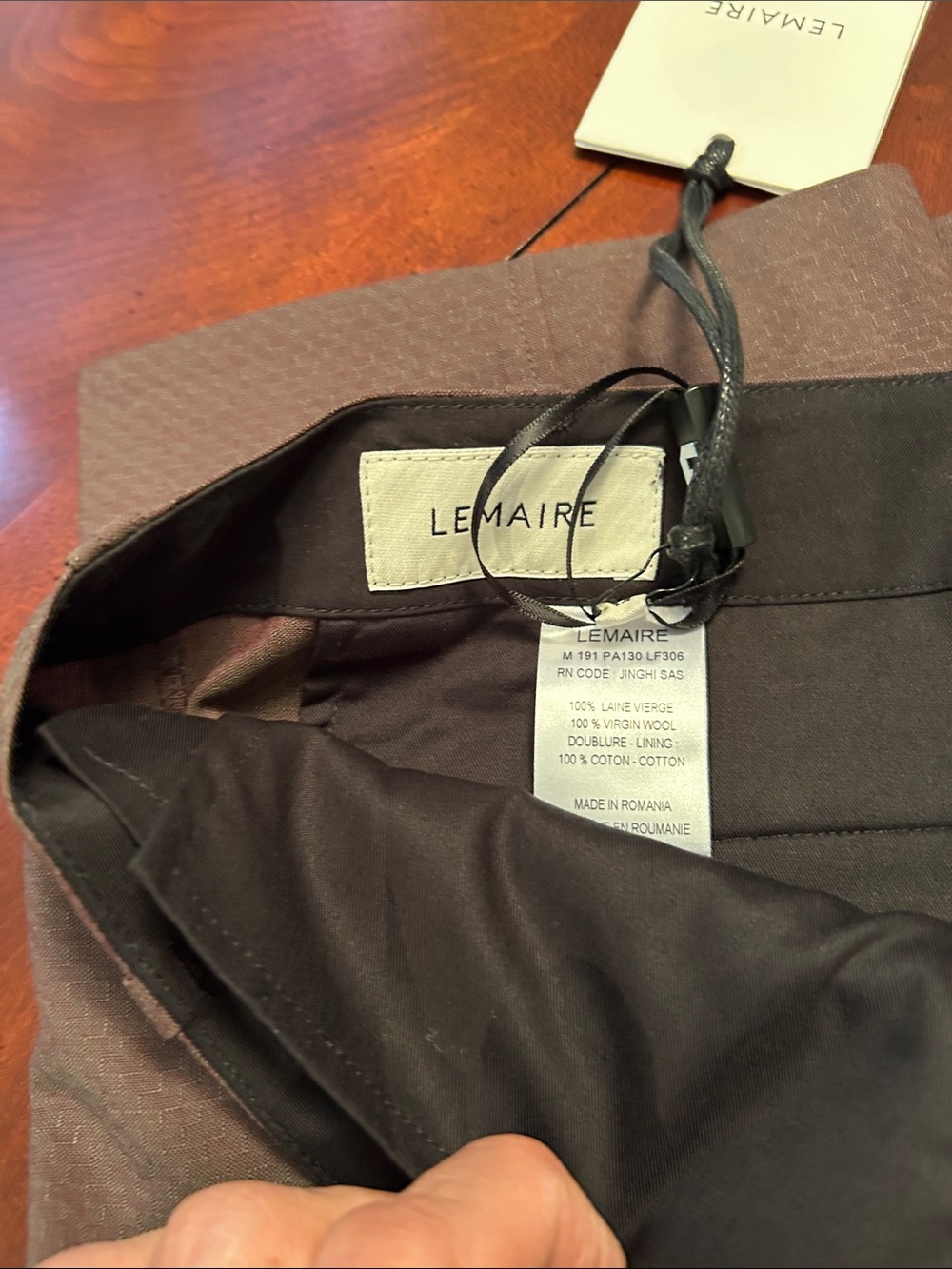 Lemaire Chocolate Brown Tailored Trousers - Picture 2 of 5